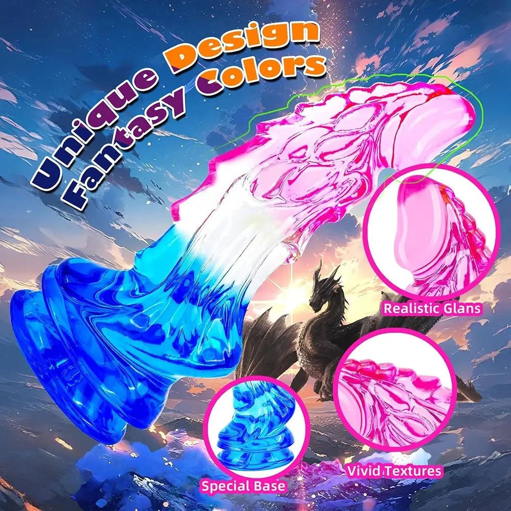 Mixed gradient pvc wave fantasy dildo, photo 8
