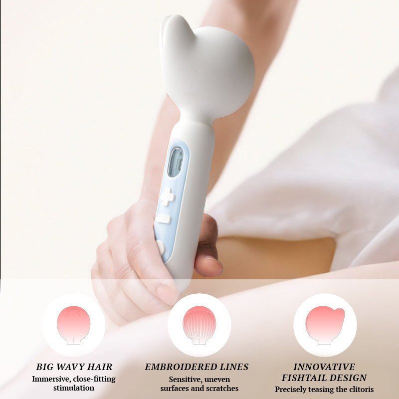White wave textured 58mm wand massager, photo 4