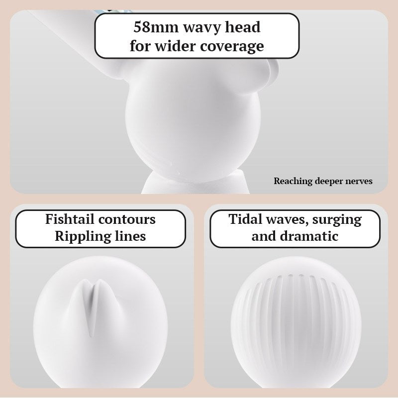 White wave textured 58mm wand massager, photo 5