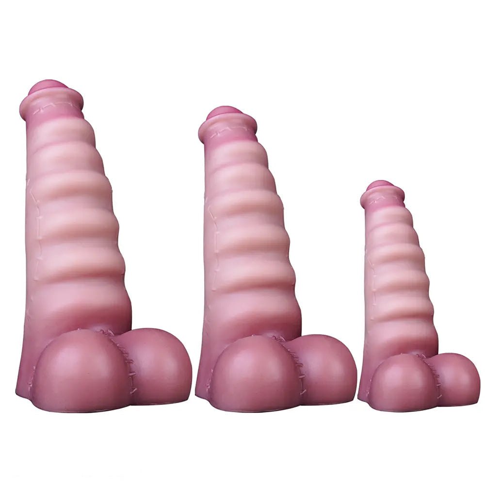 Flesh-tone wavy curved g-spot dildo, photo 1