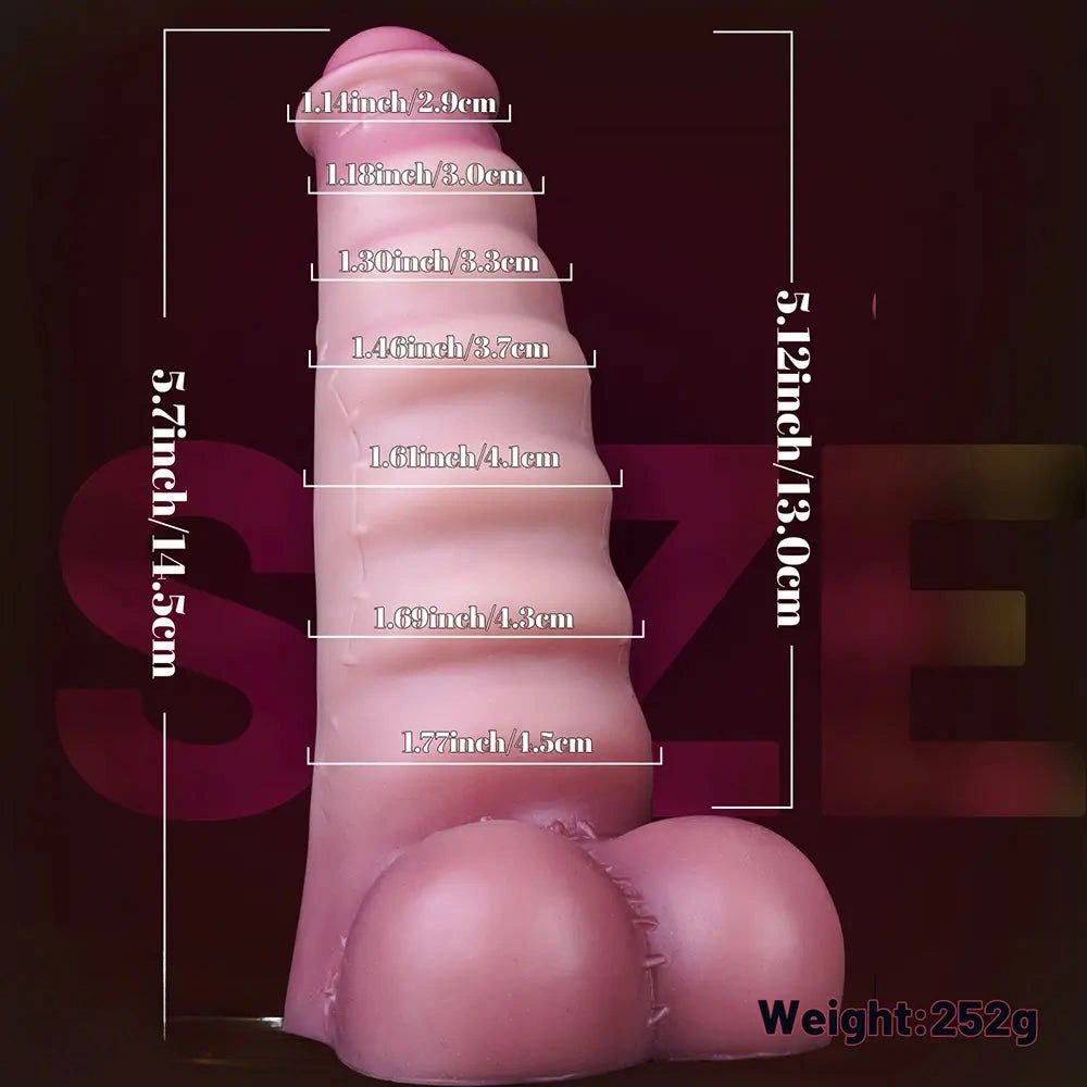 Flesh-tone wavy curved g-spot dildo, photo 11