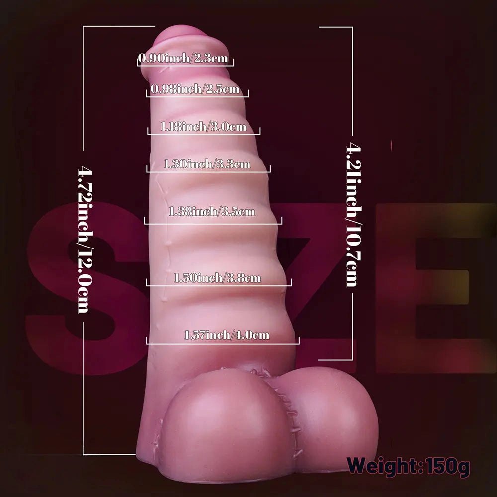Flesh-tone wavy curved g-spot dildo, photo 12