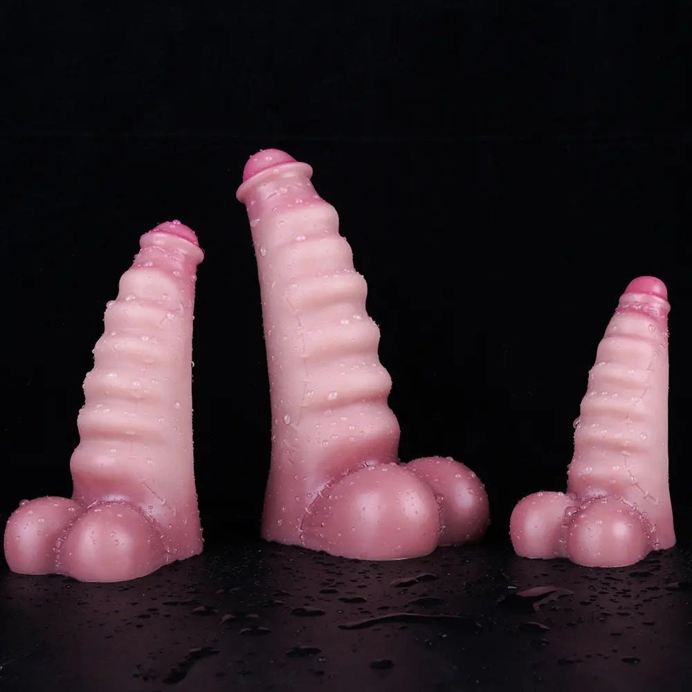 Flesh-tone wavy curved g-spot dildo, photo 4