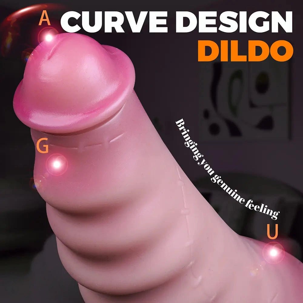 Flesh-tone wavy curved g-spot dildo, photo 6