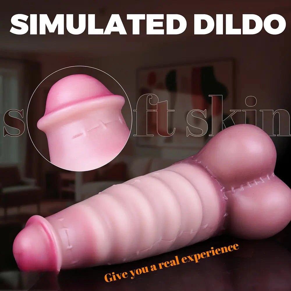 Flesh-tone wavy curved g-spot dildo, photo 7
