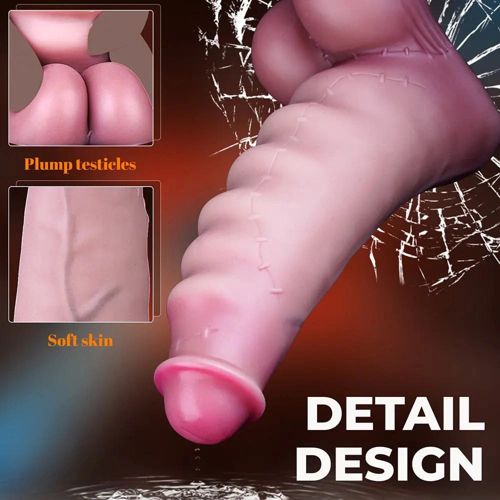 Flesh-tone wavy curved g-spot dildo, photo 8