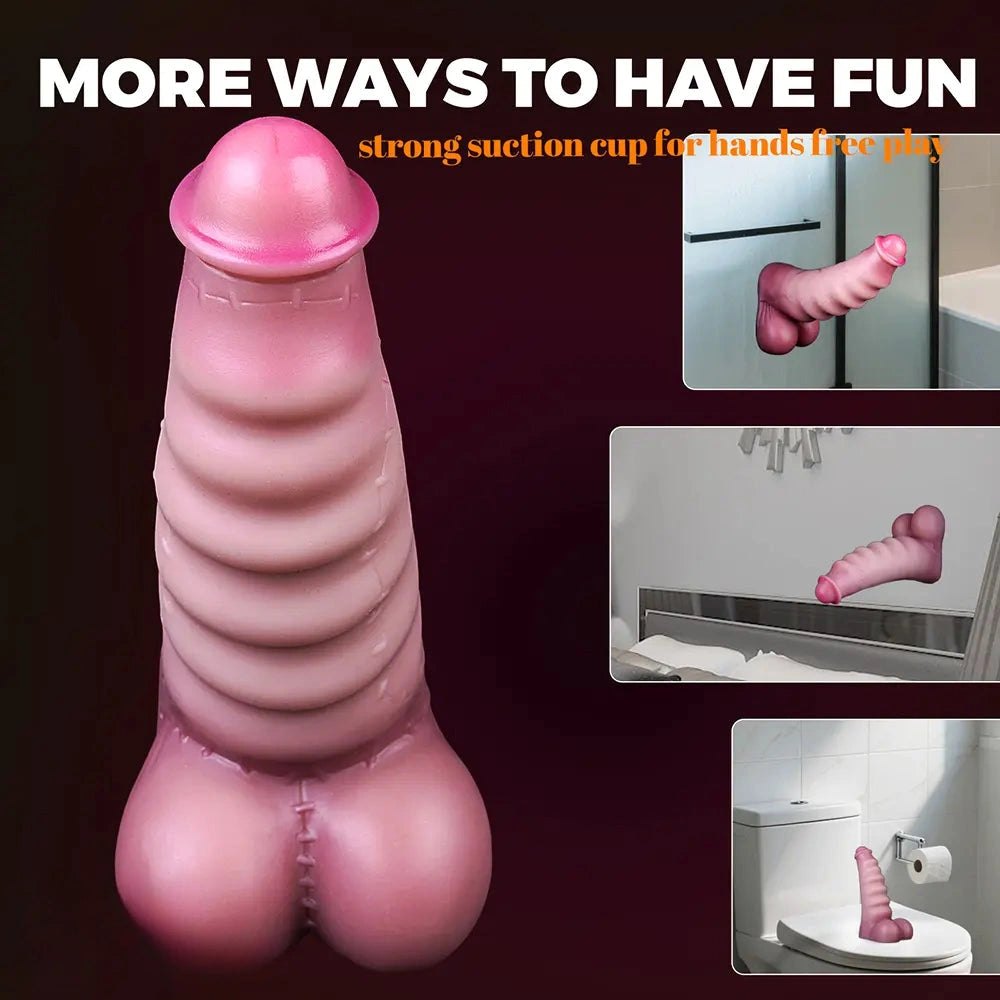 Flesh-tone wavy curved g-spot dildo, photo 9