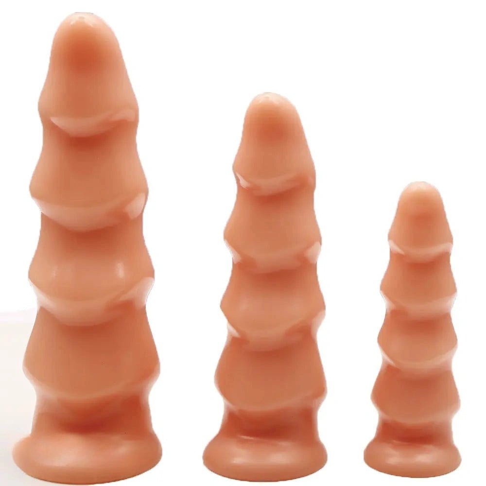 Wavy ribbed silicone anal dildo, photo 1