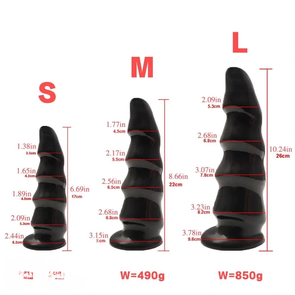 Wavy ribbed silicone anal dildo, photo 5