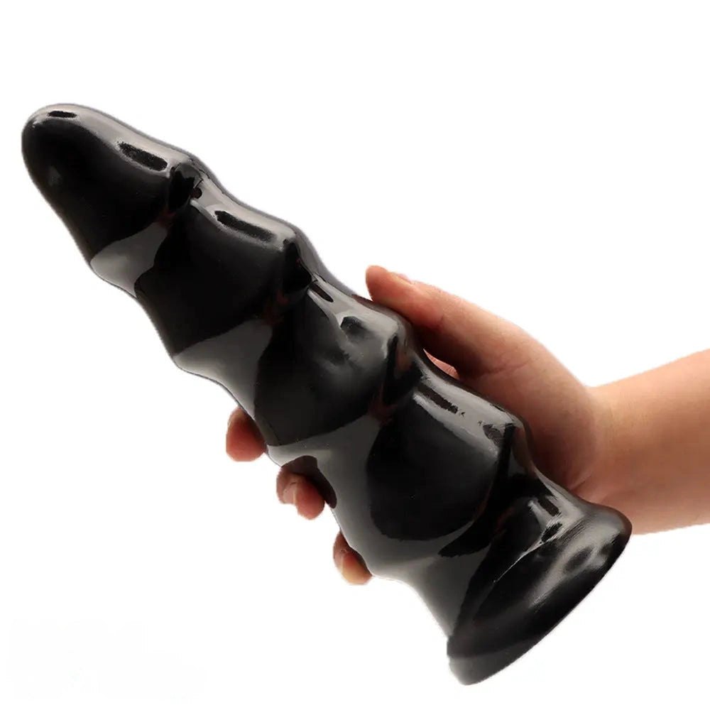 Wavy ribbed silicone anal dildo, photo 8