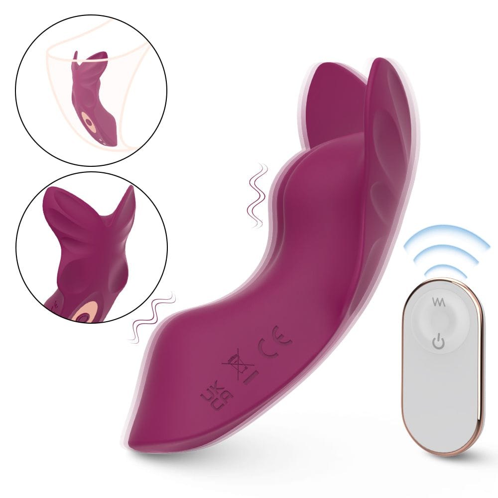 Red wearable butterfly vibrating egg with remote control
