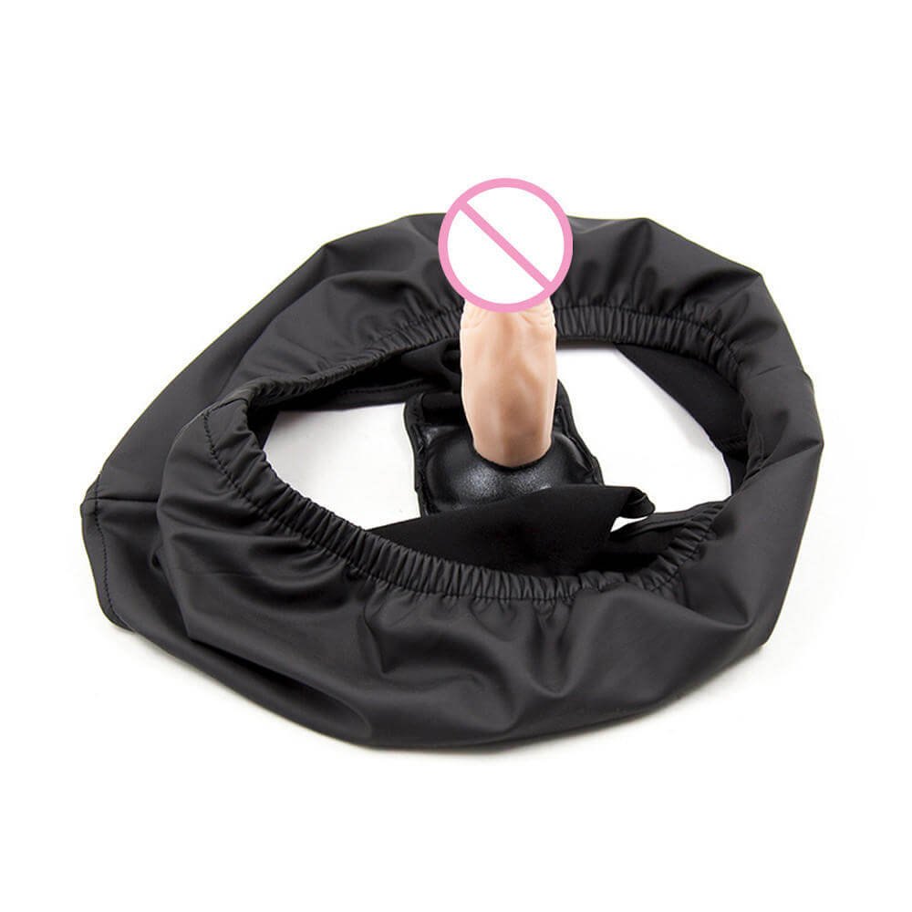 Black wearable dildo panty harness, photo 1
