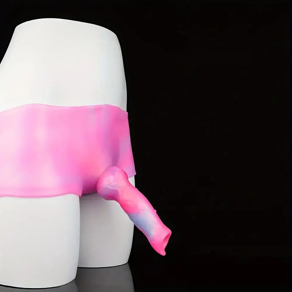 Colorful silicone dog knot wearable panty dildo, photo 10