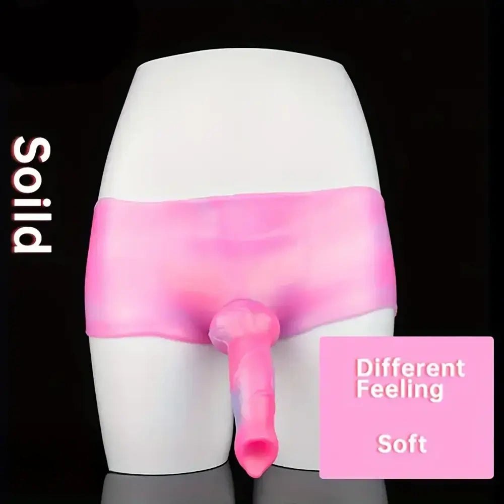 Colorful silicone dog knot wearable panty dildo, photo 12