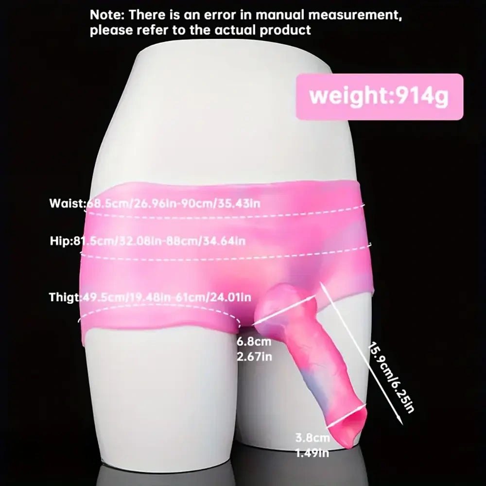 Colorful silicone dog knot wearable panty dildo, photo 3