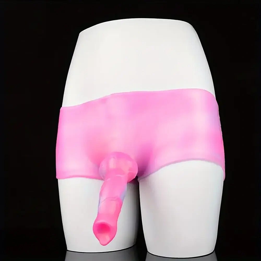 Colorful silicone dog knot wearable panty dildo, photo 5