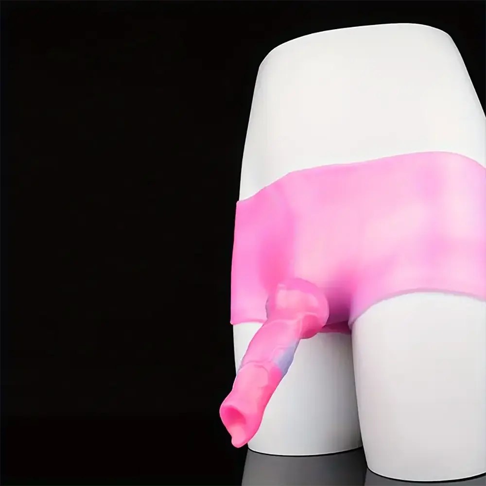 Colorful silicone dog knot wearable panty dildo, photo 6