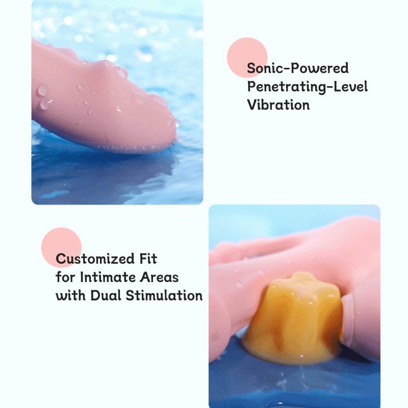Pink wearable G-spot and clitoral suction vibrator, photo 2