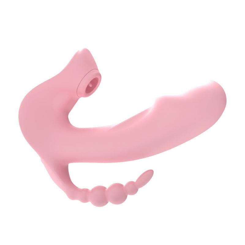 Pink wearable G-spot and clitoral suction vibrator, photo 6