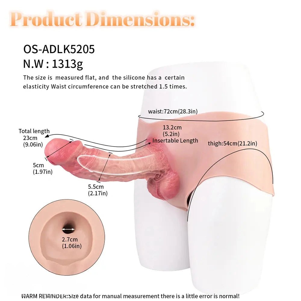 Flesh-tone wearable hollow dildo sleeve, photo 13