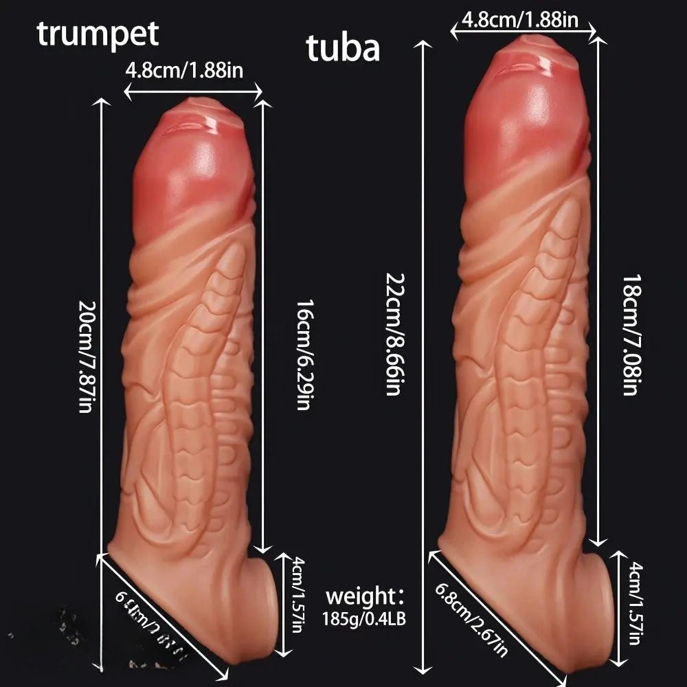 Flesh hollow liquid silicone penis sleeve, photo 10