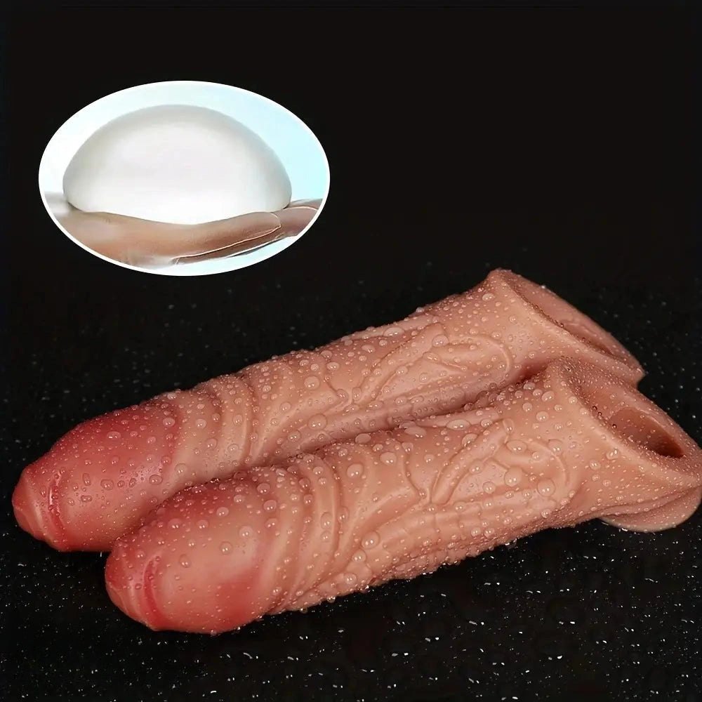 Flesh hollow liquid silicone penis sleeve, photo 3
