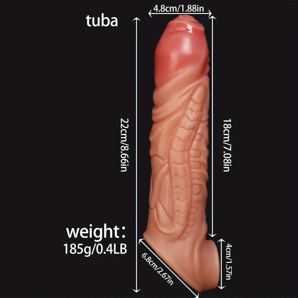 Flesh hollow liquid silicone penis sleeve, photo 8