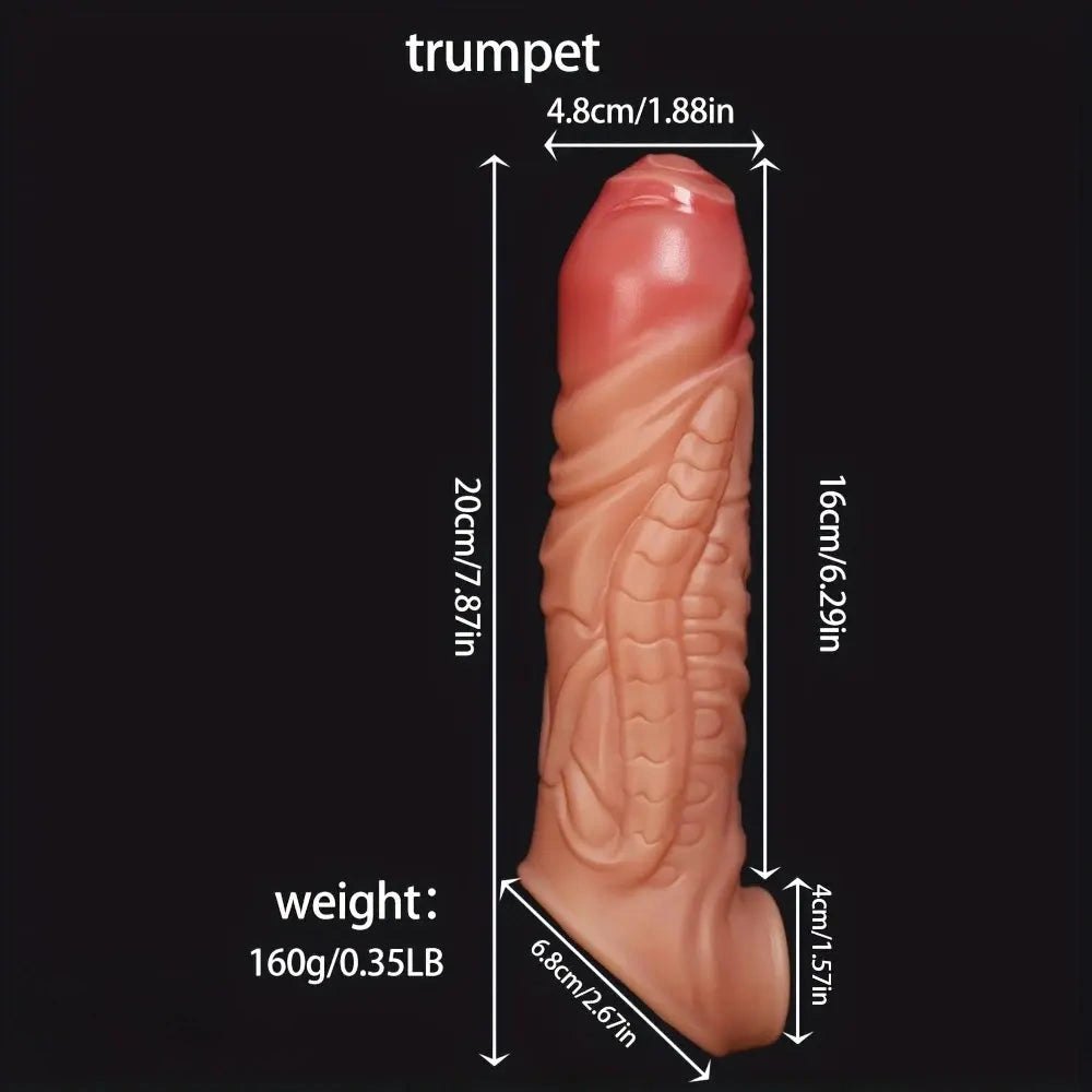 Flesh hollow liquid silicone penis sleeve, photo 9
