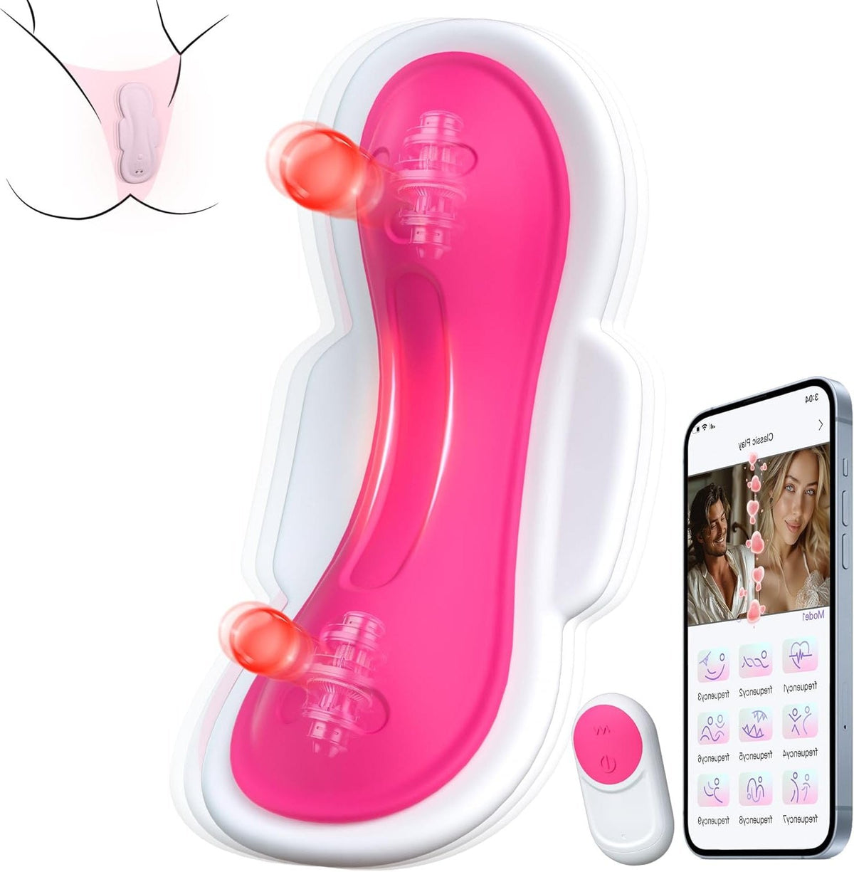 White and pink wearable panty vibrator, photo 2