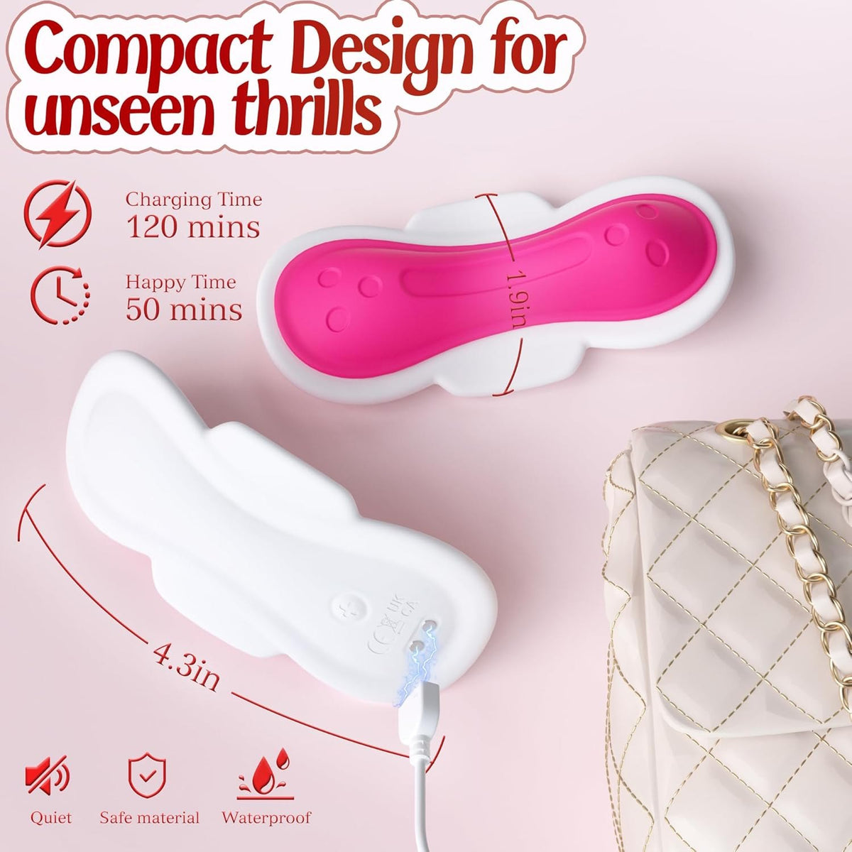 White and pink wearable panty vibrator, photo 7