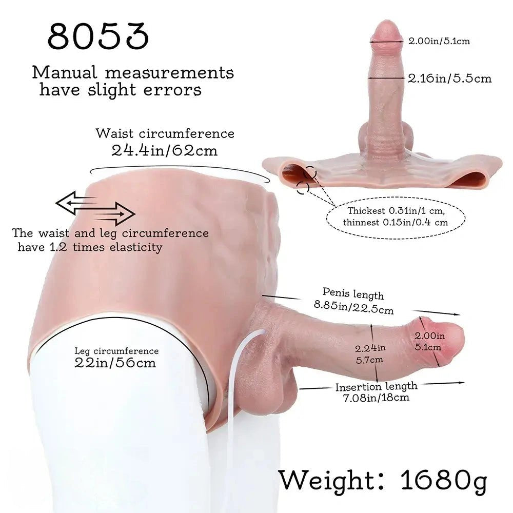 Flesh tone silicone wearable panty dildo, photo 12