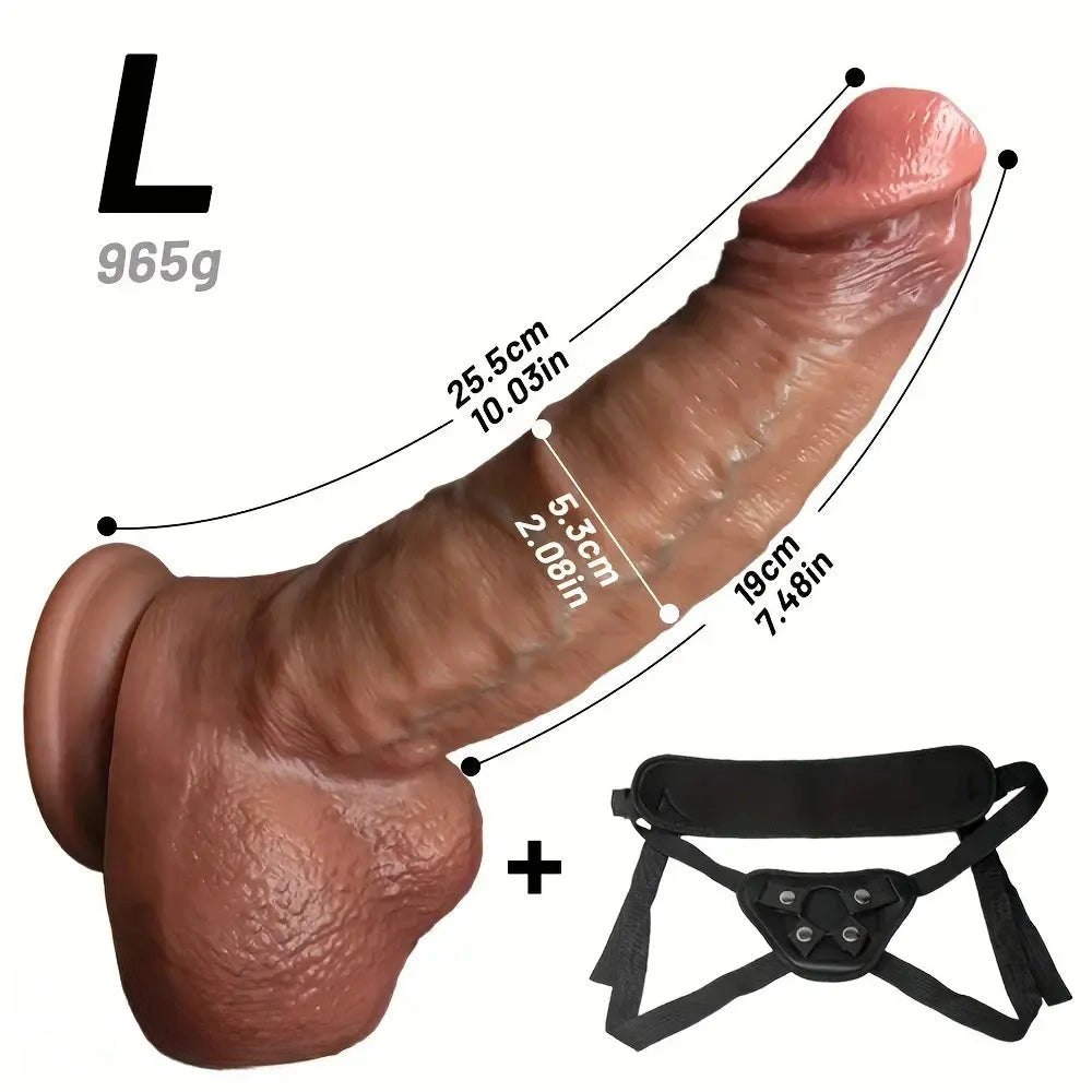 Flesh-tone realistic strap-on dildo with harness, photo 15
