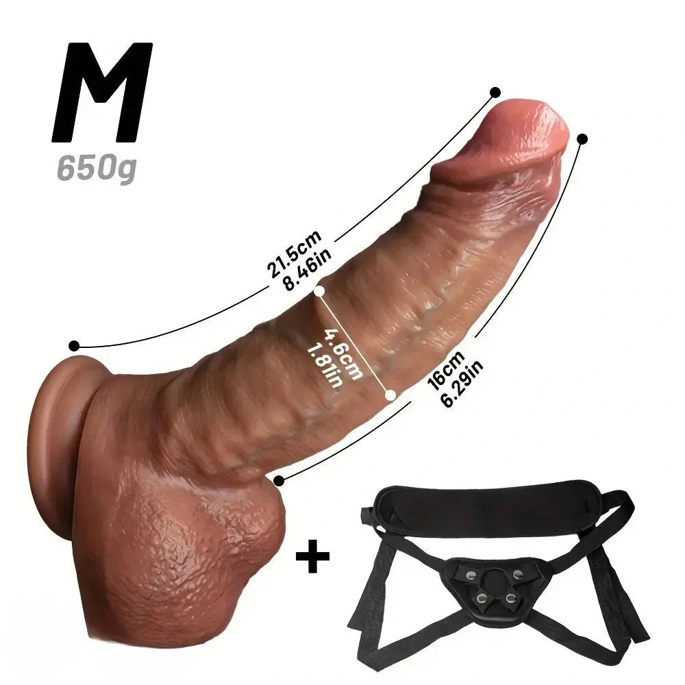 Flesh-tone realistic strap-on dildo with harness, photo 16