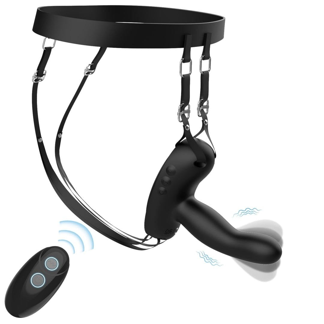 Black wearable saddle g-spot vibrator, photo 1