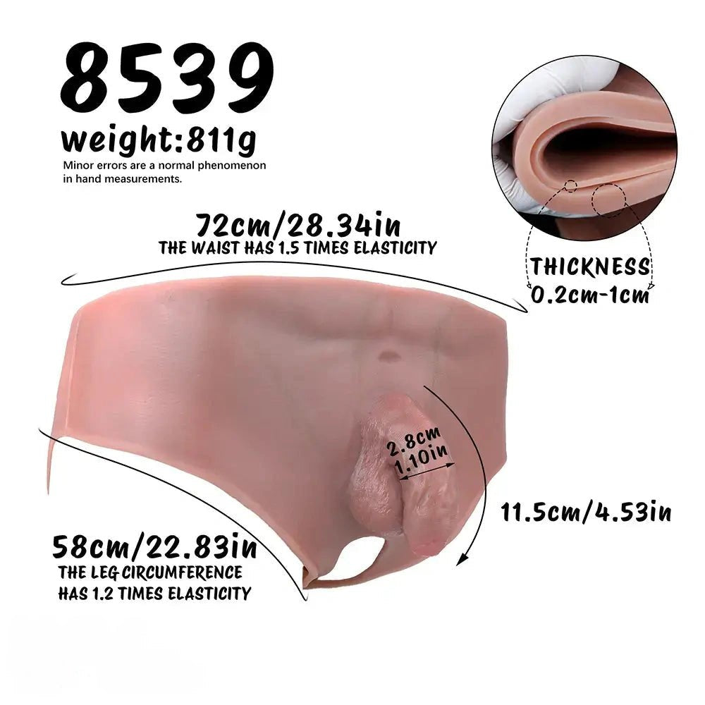 Flesh tone wearable silicone packer brief, photo 10