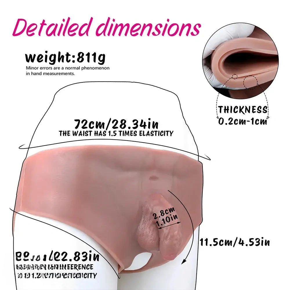Flesh tone wearable silicone packer brief, photo 6