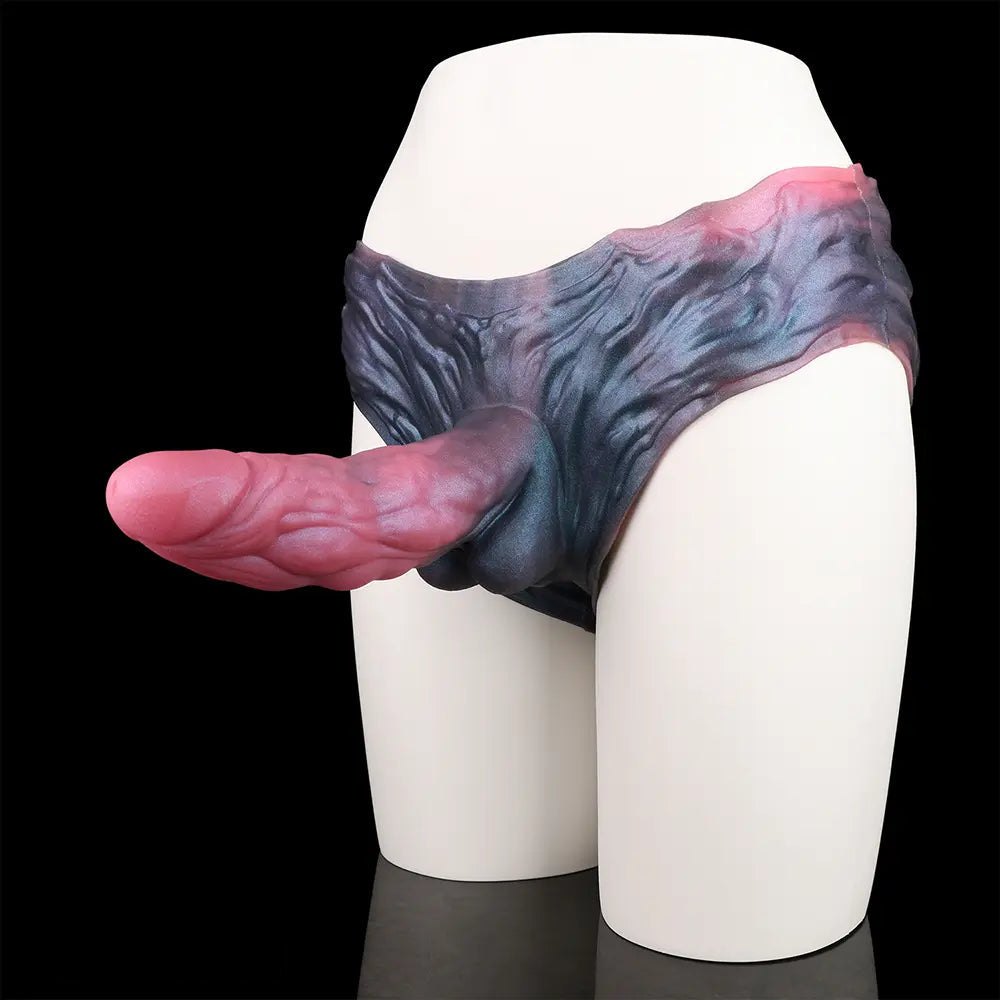 Multicolor wearable silicone strap-on dildo, photo 1