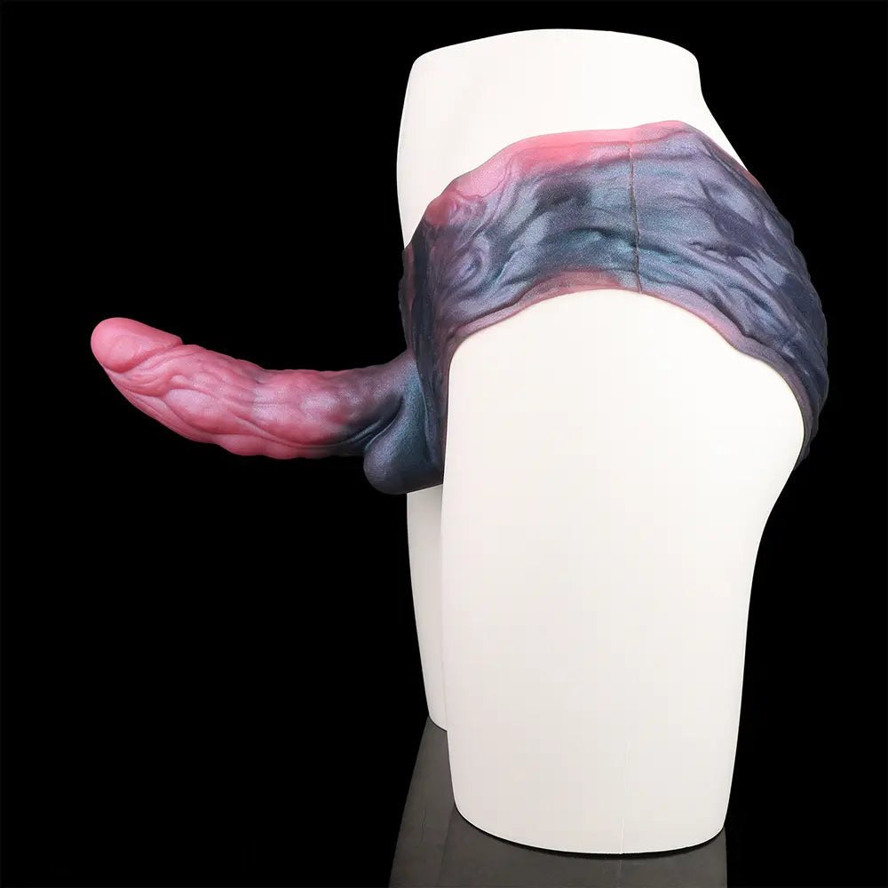 Multicolor wearable silicone strap-on dildo, photo 2