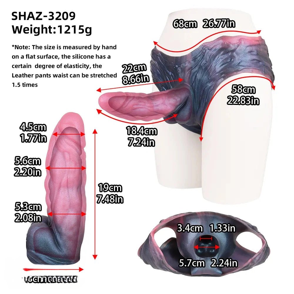 Multicolor wearable silicone strap-on dildo, photo 6