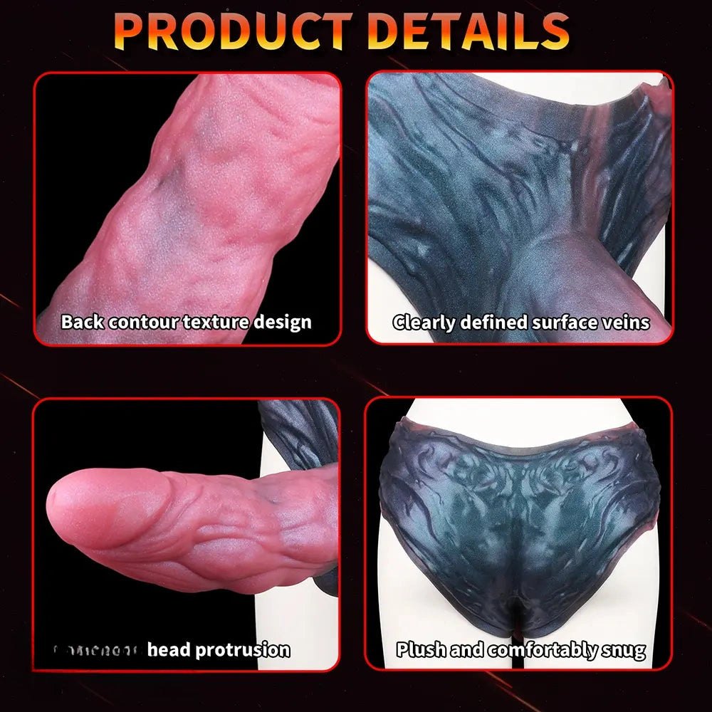 Multicolor wearable silicone strap-on dildo, photo 9