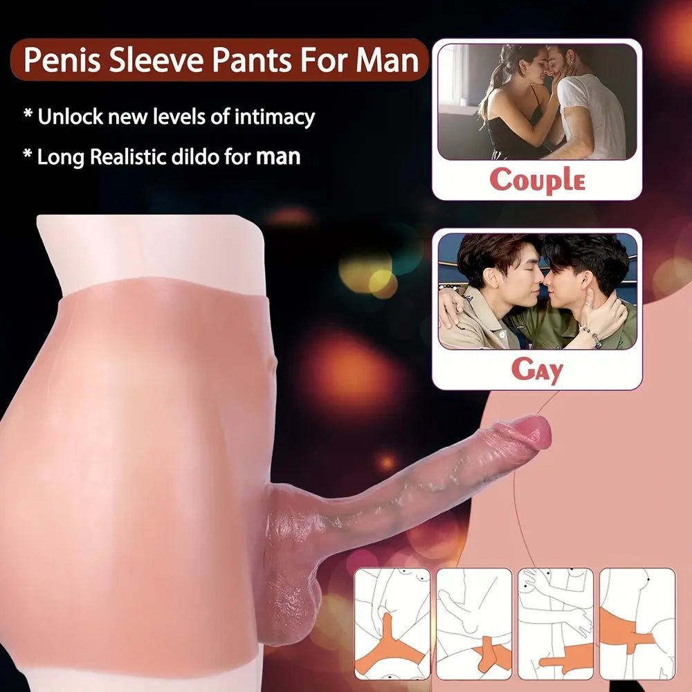 Flesh tone wearable silicone strap-on panty with built-in dildo, photo 10