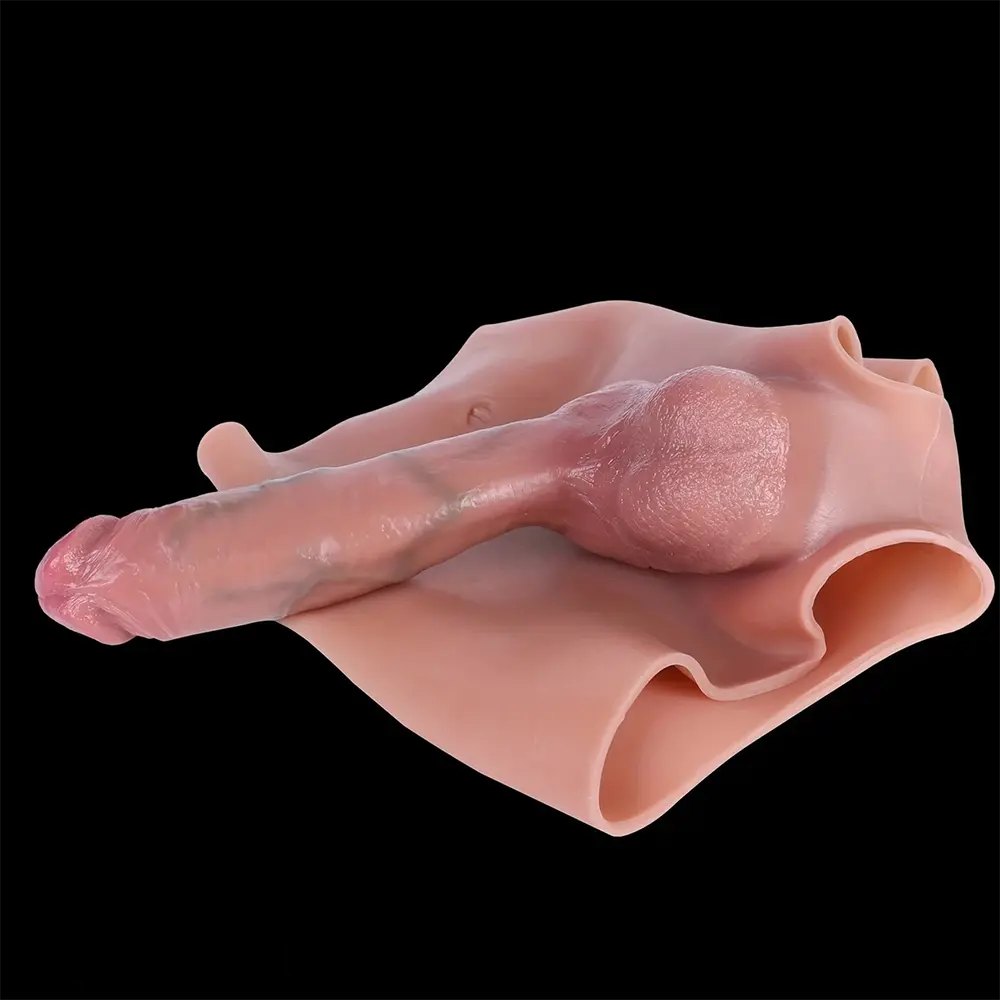 Flesh tone wearable silicone strap-on panty with built-in dildo, photo 5