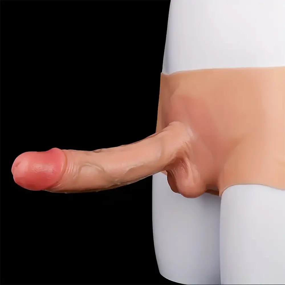Flesh tone wearable solid dildo packer, photo 10