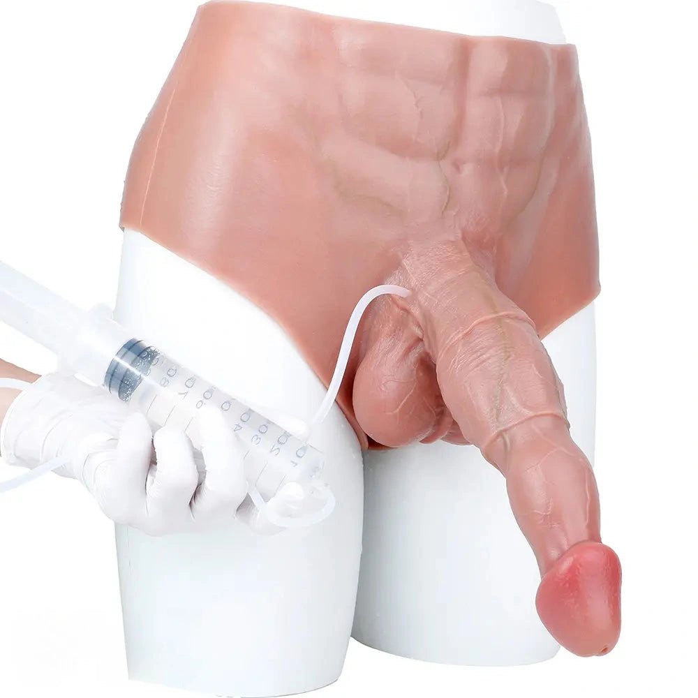 Flesh wearable squirting strap-on dildo, photo 13