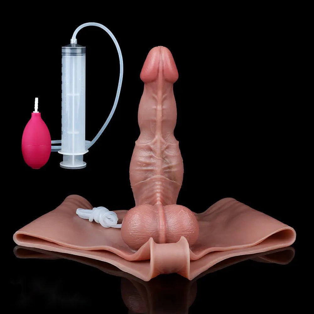 Flesh wearable squirting strap-on dildo, photo 15