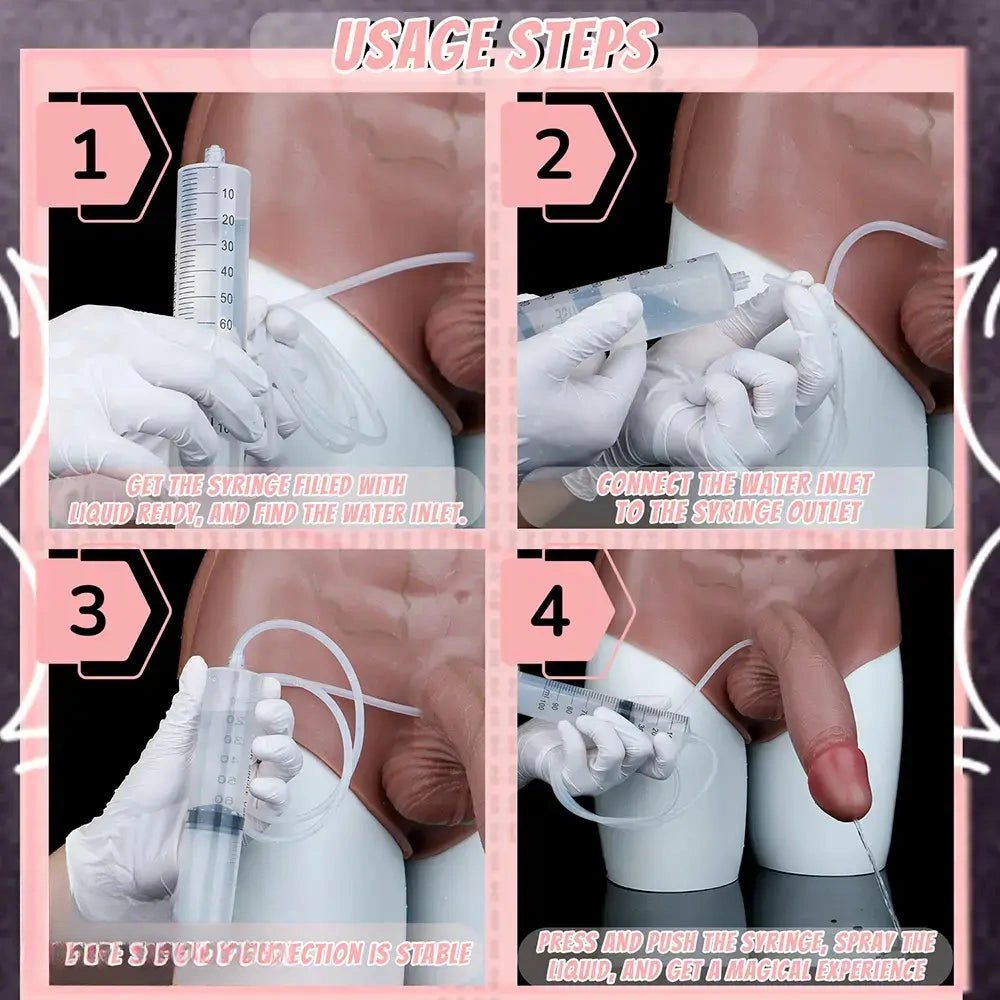 Flesh wearable squirting strap-on dildo, photo 4