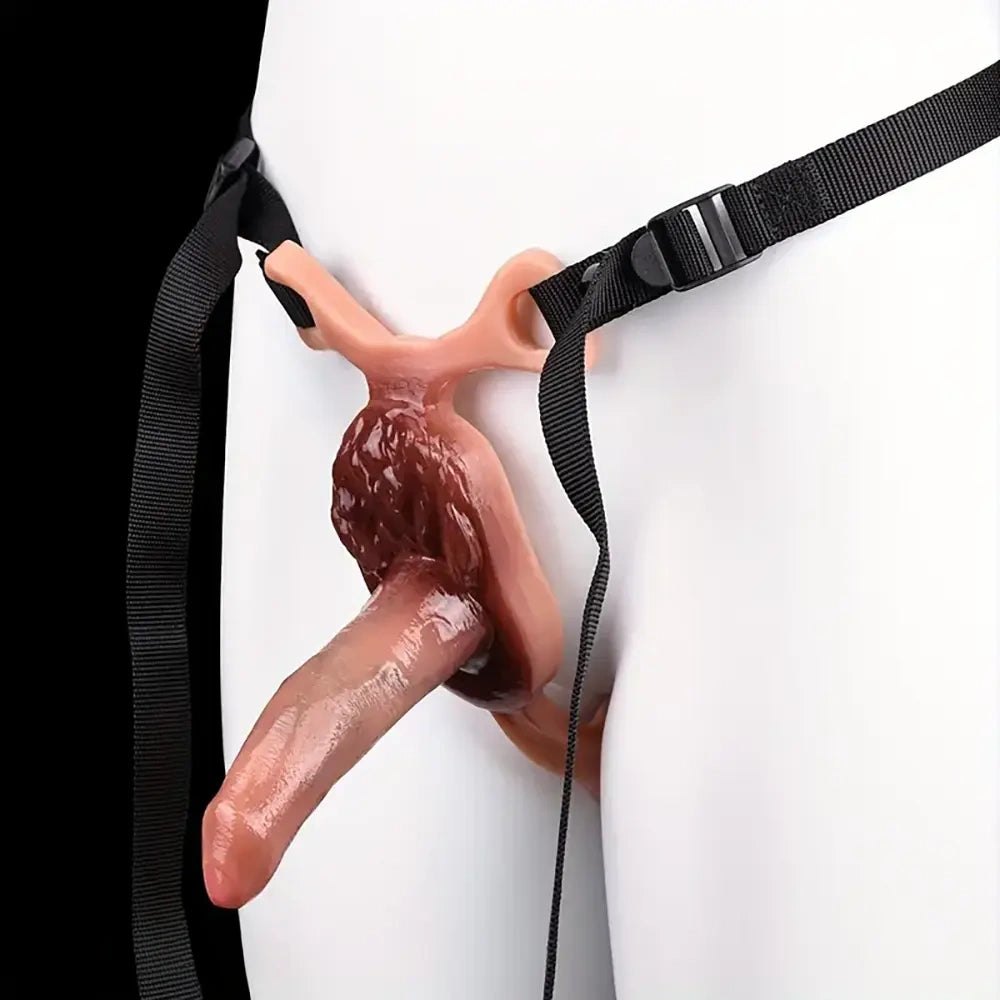 Flesh tone silicone strap-on dildo, photo 10
