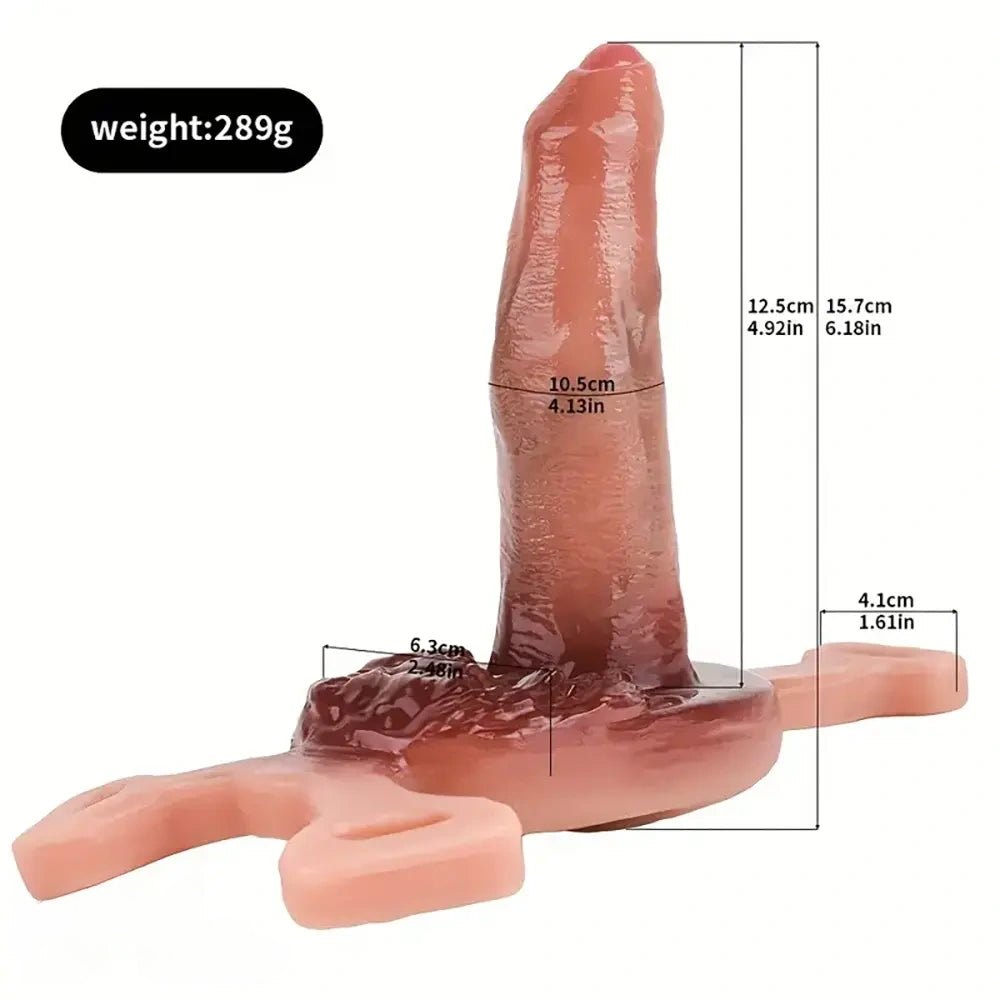 Flesh tone silicone strap-on dildo, photo 3