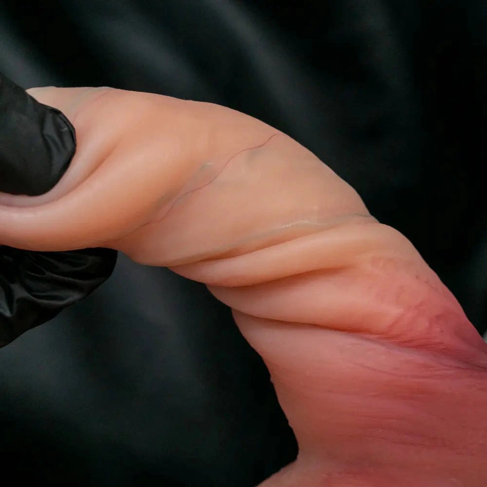 Flesh-toned silicone strap-on dildo with wing straps, photo 15