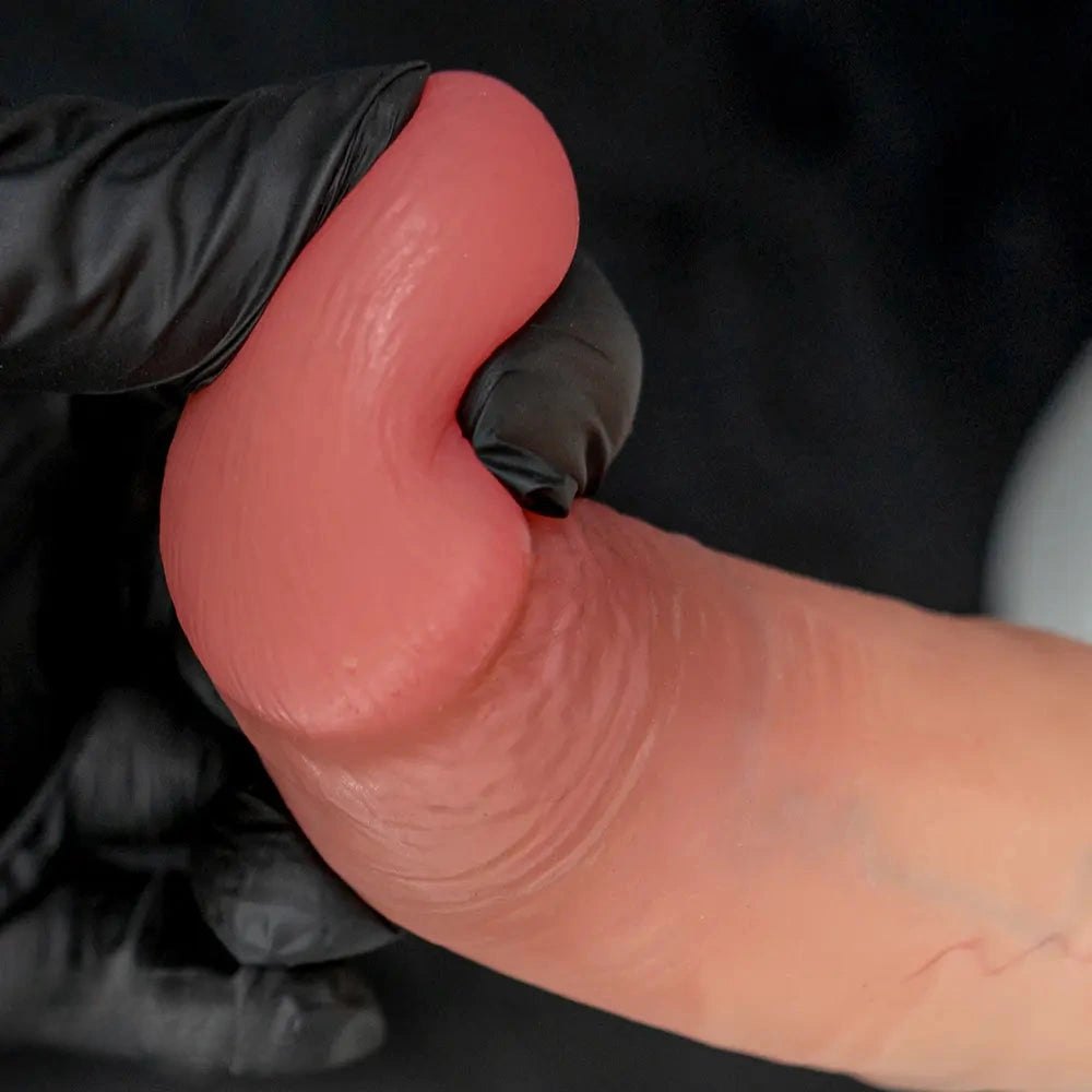 Flesh-toned silicone strap-on dildo with wing straps, photo 7